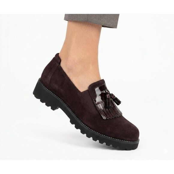 Van Eli Shoes - VANELI Women Shoes 6.5M Loafers Leather Suede Round Toe Kiltie Tassel Block Heel